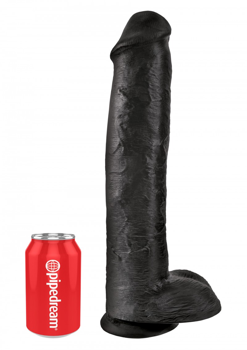 King Cock With Balls,fekete-38cm.