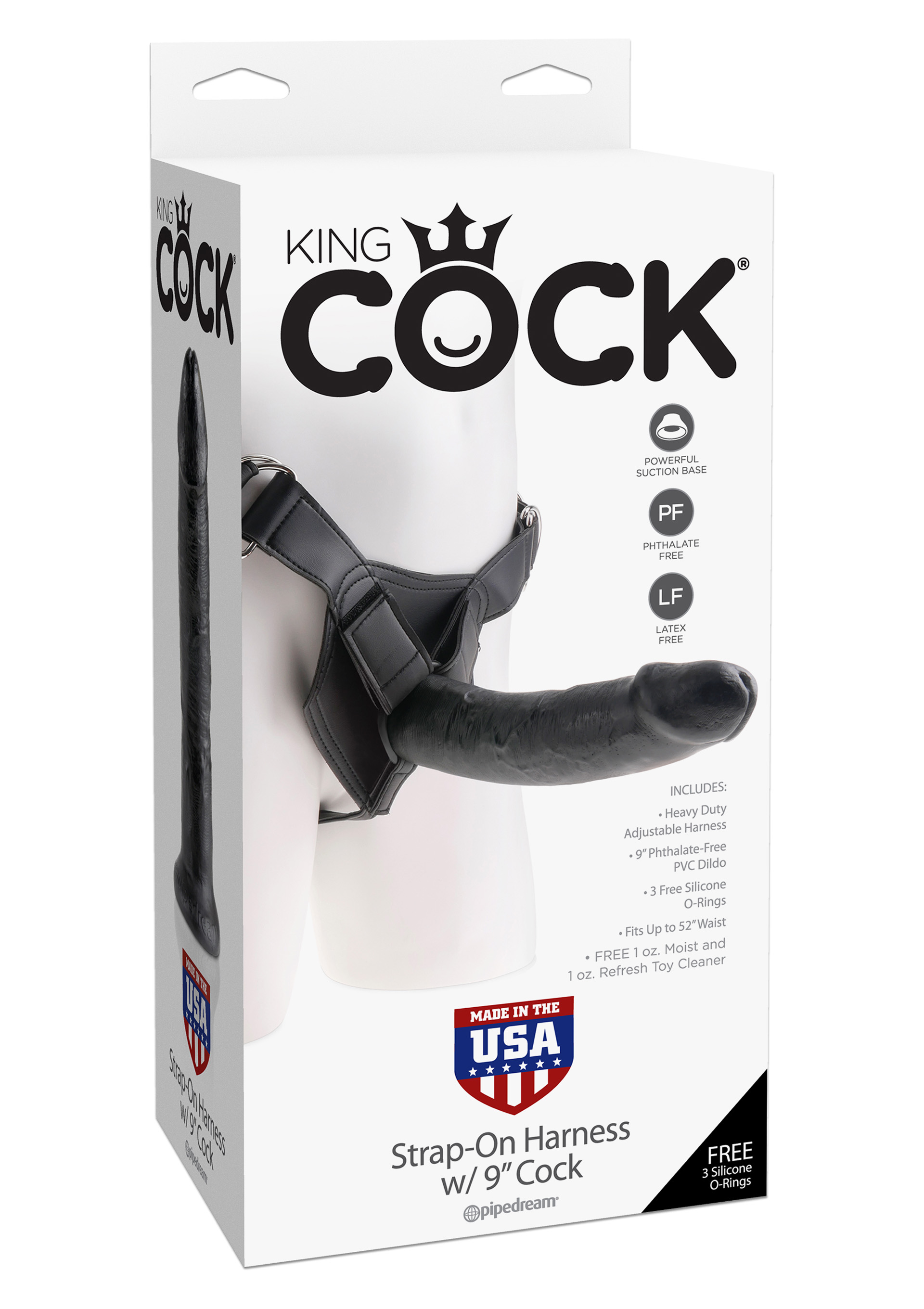 King Cock STRAP-ON HARNESS fekete-23cm.