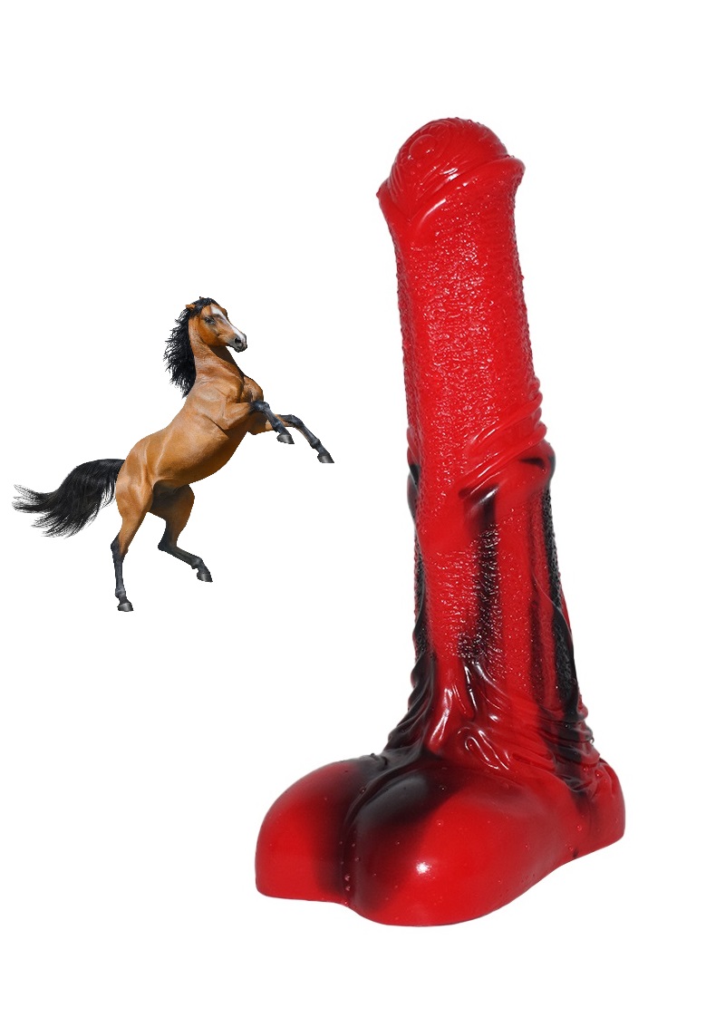 Horse dildo red-black -24cm.