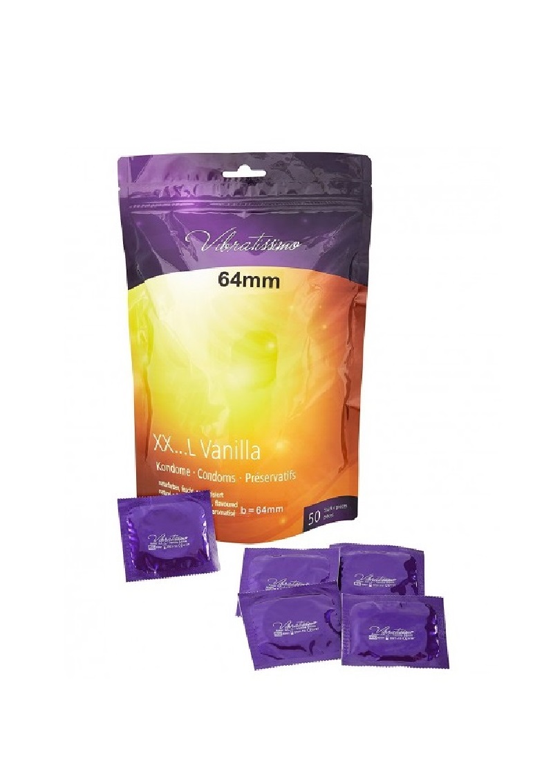 Vibratissimo condom-Vanilla, 60mm, 50db.