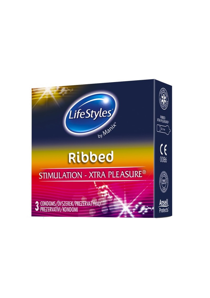 LifeStyles Ribbed -redős felületű óvszer,3db.