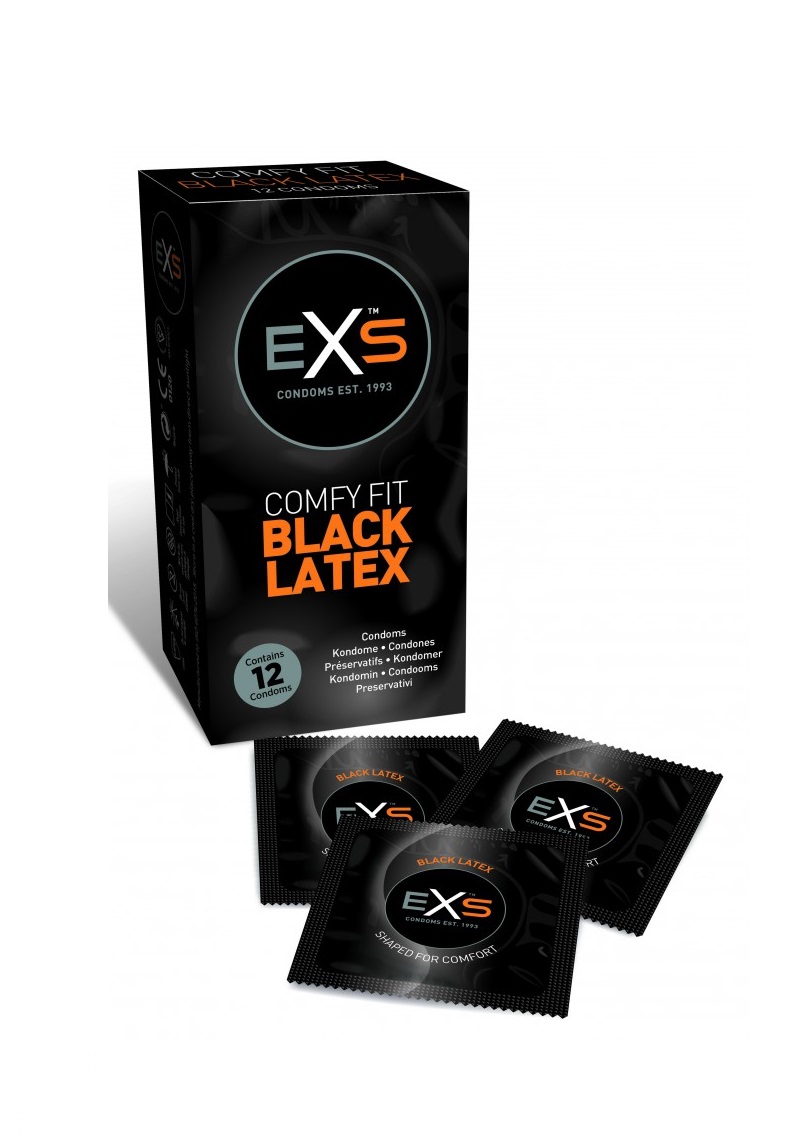 EXS Latex Black Condoms -12db.