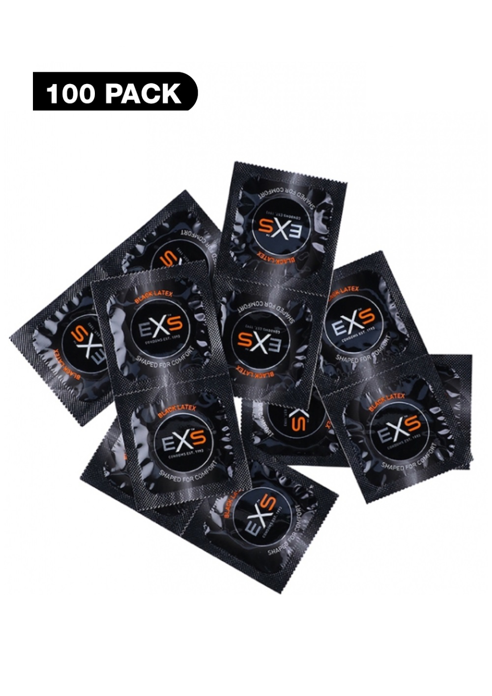 EXS Black latex condoms -100db.