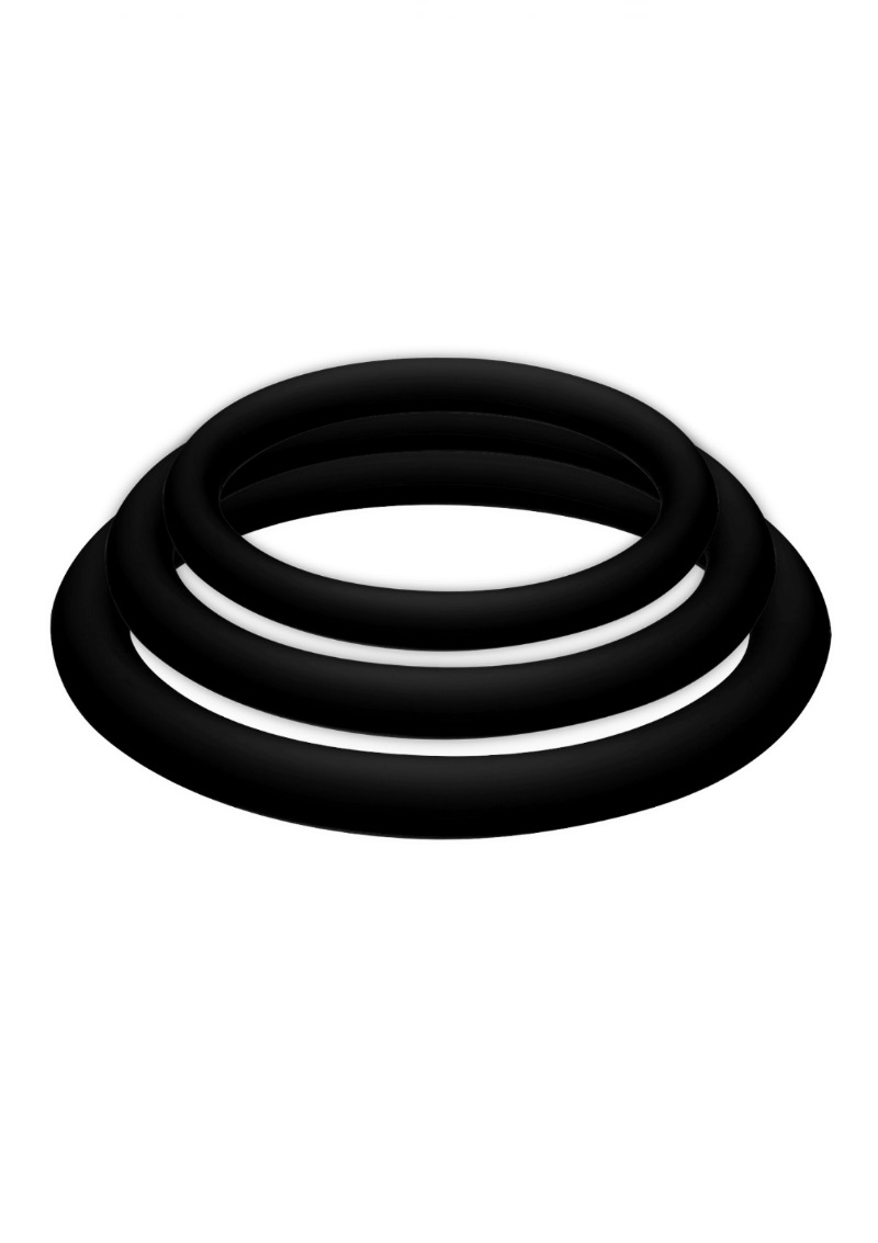 POTENZplus fekete-3db-os szilikon péniszgyűrű.